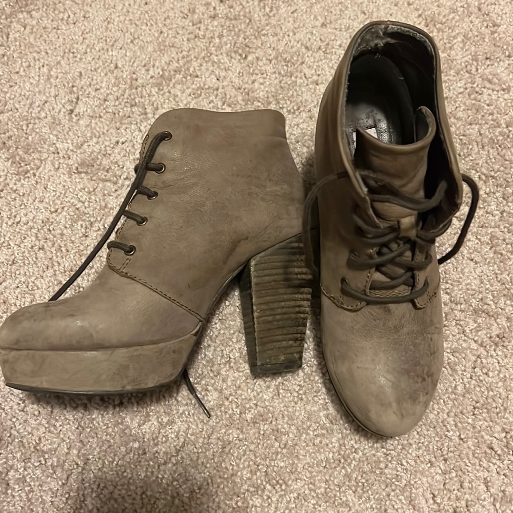 Brown lace up boots